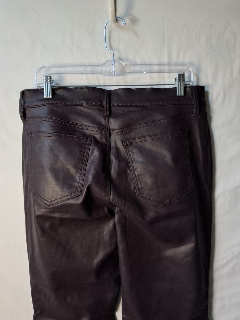 Ann Taylor Faux Leather Pants in Deep Plum - Picture 3 of 5